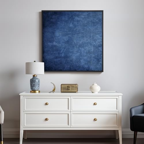 Large Framed Modern Navy Blue Abstract Wall Art - Image 5