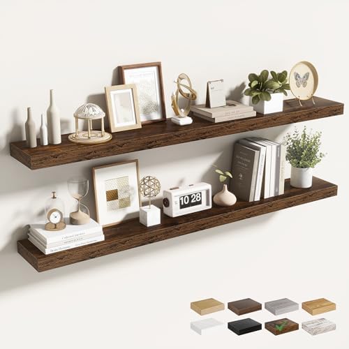 Acovy 48 Inch Floating Shelves for Wall 2 Pack, Wall Mounted Floating Shelf by Acovy