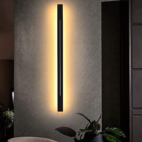 Ultra-Thin Linear Wall Lamp, Rectangular Metal Strip Wall Sconce - Image 5