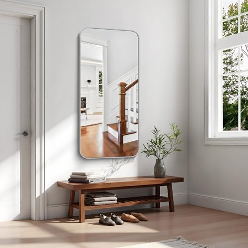 KOCUUY Silver Bathroom Mirror, 24x48 Inch Bathroom Mirror - Image 4