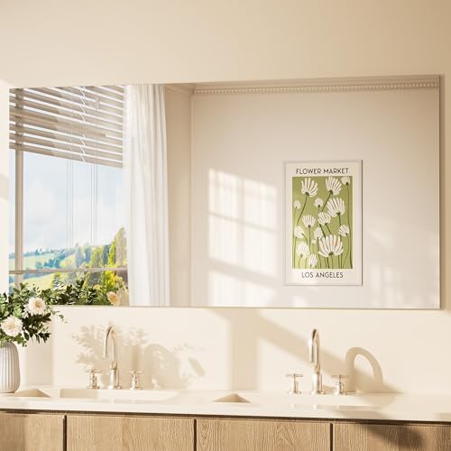 TETOTE 60" x 30" Frameless Vanity Mirrors, Rectangle Bathroom Mirror by TETOTE