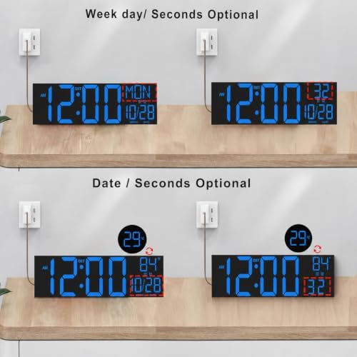 JALL 30" Extra Large Digital Wall Clock, Giant LED Display - Image 3