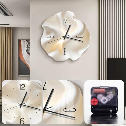 Ergocar Wall Clock, Art Deco Without Ticking Sounds Modern Crystal Porcelain - Image 6