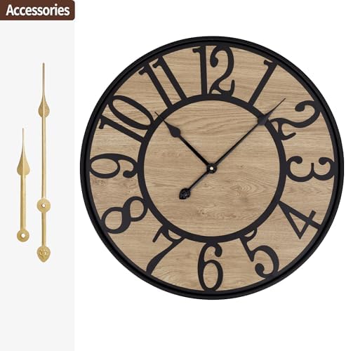 LEIKE Large Wall Clocks Living Room Decor, Non Ticking Silent, Battery Operated - Image 6