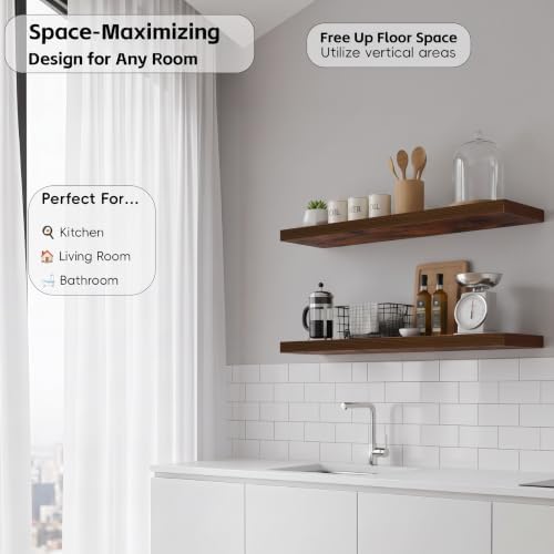 Lufia Floating Wall Shelves, MDF - Image 7