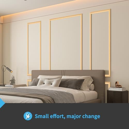 Art3d Pre-Cut Wall Molding Set of 6 pcs, 3 Top 3 Bottom - Image 2