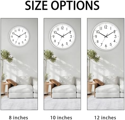 12 Inch Wall Clock Battery Operated Silent Non Ticking Quartz - Image 3