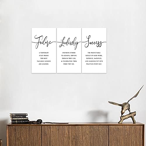 3 Piece Inspirational Canvas Wall Art, Quotes Motivational Mindset Print - Image 3