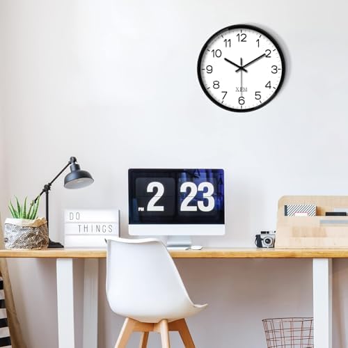 XFM 10 Inch Modern Small Wall Clocks Battery Operated Silent - Image 3