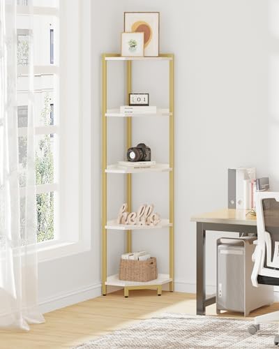 Hzuaneri Corner Shelf Stand 5-Tier Corner Bookshelf Storage Standing Shelf - Image 7