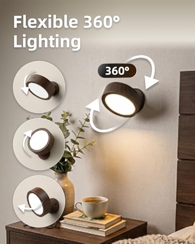 EZVALO LED Wall Mounted Light, 3000mAh Rechargeable Cordless Wall Sconce - Image 5