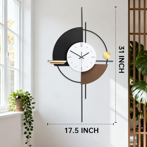 SIN&MI Modern Wall Clock for Living Room, Large Decorative Wall Clock, Digital - Image 3