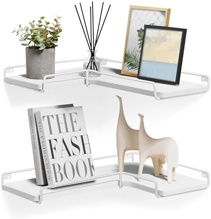 VASAGLE Corner Shelf Wall Mount Set of 2, Small Corner Floating Shelves by VASAGLEbySONGMICSHOME