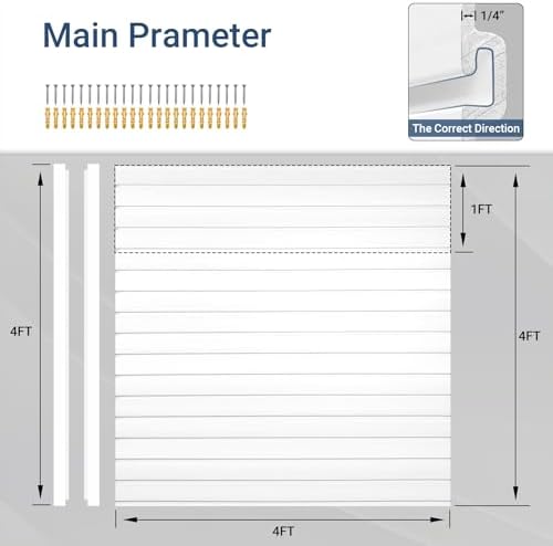 Neoaider Slatwall Panel 4 FT x 4 FT, Interlocking Slat Wall Paneling - Image 2