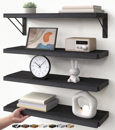 BAYKA Wall Mounted Black Floating Shelves by Bayka