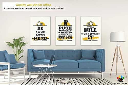 Office Wall Art-3 Panel Motivational Canvas Art - Image 2