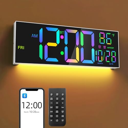 16.5" RGB Digital Wall Clock by ArtfulClocksBeautifulMoments