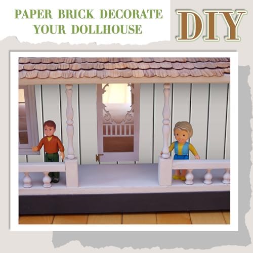 Flutesan 12 Pcs Miniature Dollhouse Wallpaper, Wood Paneled Wall - Image 4