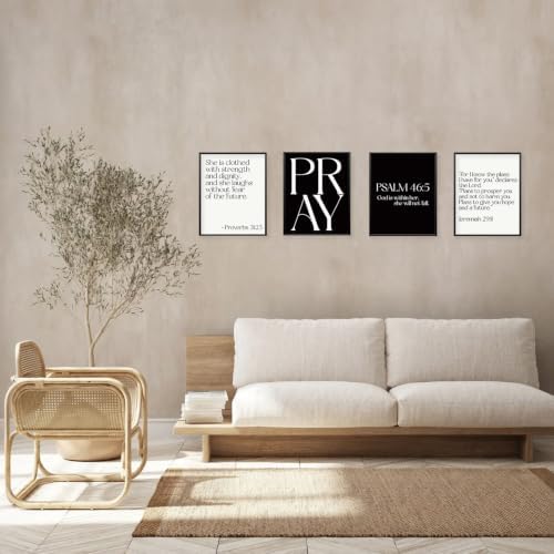 Locomiss Black And White Christian Modern Bible Jesus Scripture Wall Decor - Image 4