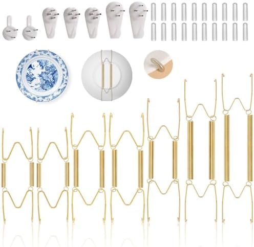 7 pcs Plate Hangers for The Wall, 4/6/8/10/12 Inch Invisible Decorative Wall by tetutor