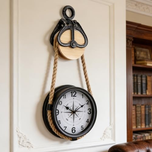 Retro Rust Wall Clock Non Ticking Large Iron Antique Hanging Clocks Vintage by TOHOOYO