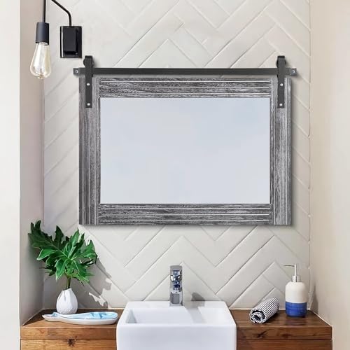 AAZZKANG Rustic Wall Mirror - Image 3
