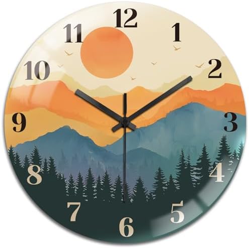 peacoblue Forests and Sun Wall Clocks Battery Operated by PEACOBLUE