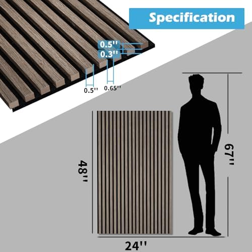 Art3d 48 x 24 in 3D Fluted Soundproof Wood Slat Wall Panel - Image 6