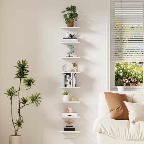 Qupui 8 Tier Wall Shelf Unit, 63 Inch Floating Storage, 9.3 Inch Wide by Qupui