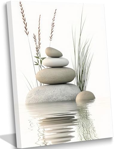 KBIERQN Zen Bathroom Canvas Wall Art-Framed 12x16in by KBIERQN