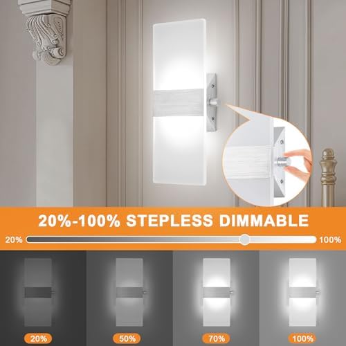 Lightess Dimmable 12W Modern LED Wall Sconces - Image 2