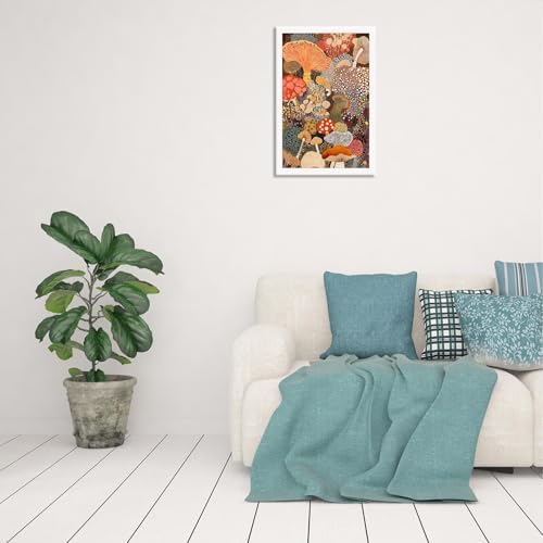 Abstract Mushroom Poster Vintage Japanese Fungi Canvas Wall Art Modern - Image 4