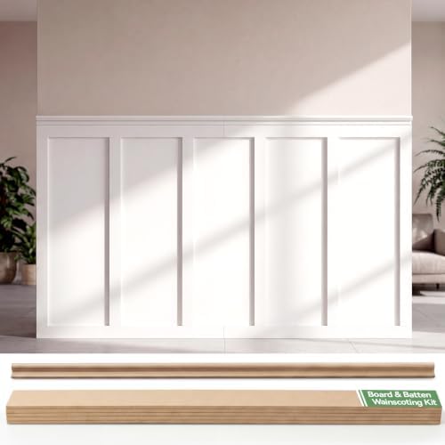 240'' L X 47'' W MDF Board and Batten Wall Panel Kits Paintable by Unknown