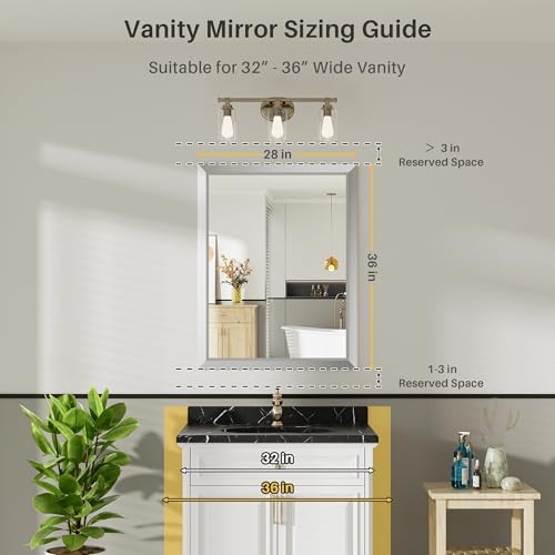 Briivue Bathroom Wall Mirror, 28x36 Inch - Image 2