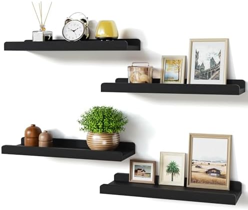 Love-KANKEI 15.6" Black Floating Wall Shelves by Love-KANKEI