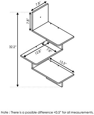 3-Tier Corner Square Wall Shelf, Corner Floating Shelves - Image 2