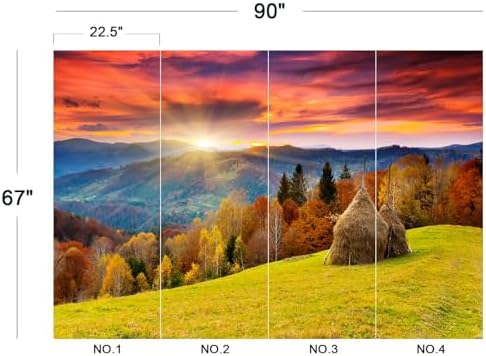 Stunning Autumn Sunset Mountain Haystack Peel Stick Wallpaper - Image 5