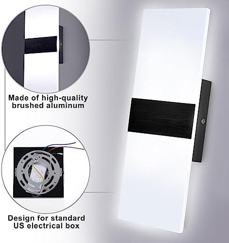 Retisee 4 Packs LED Wall Sconces 12W Acrylic Wall Sconces Modern Dimmable Wall - Image 3