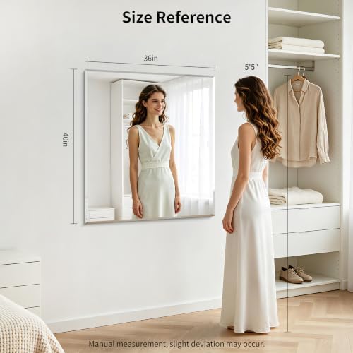 CILIBER Beveled Bathroom Mirror, 36x40 Large Bathroom Mirrors - Image 3