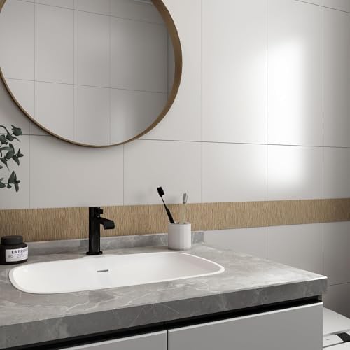 YENHOME Mirror Frame Border Textured Wallpaper Border Peel and Stick Grasscloth - Image 6