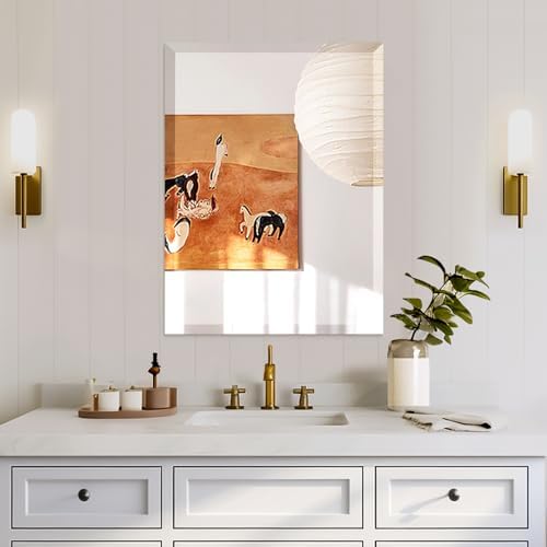 Mirrorons Beveled Mirror 24x32 Frameless Bathroom Wall Mirror Shatterproof - Image 6
