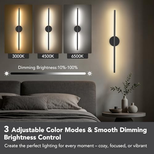 TONYFUL Battery Operated Wall Sconce Set of 2, Wall Light - Image 2