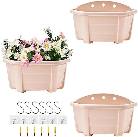 ORIMERC 9.8 inch Wood Imitated Wall Planter Pots by OrimercGarden