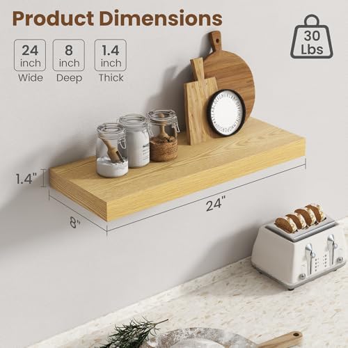 24 Inch Floating shelves for Wall, 8 Inch Deep, Invisible Brackets - Image 3