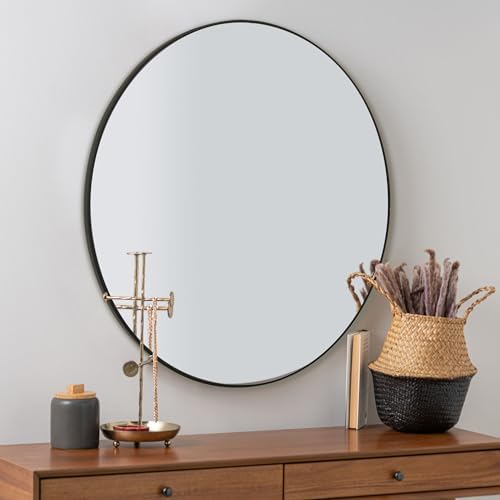 Black Round Mirror 30 Inch, Circle Bathroom Vanity Mirror - Image 5