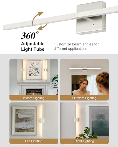 Rayogale Nickel Battery Operated Wall Sconces Set of 2, 24 Inch - Image 2