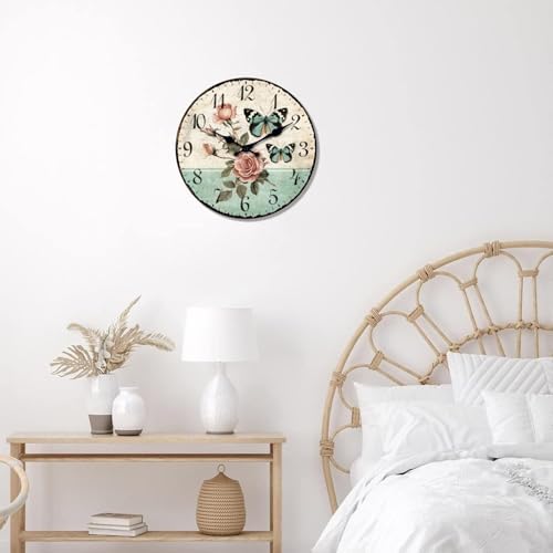 XFM Large Vintage Floral Wall Clock 20 Inch Silent Non-Ticking - Image 3