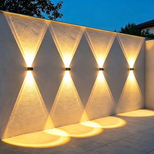 Solar Wall Lights, 3 Modes 12H Up & Down LED Fence Lights by BlueYang