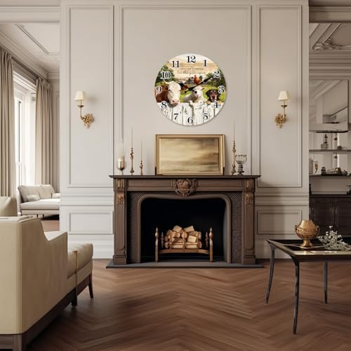 Large Farmhouse Wall Clock 24 Inch Silent Non Ticking - Image 6