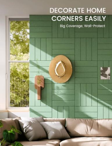 Fluxynara 48" x 36" Large Felt Bulletin Board，Botanical Green - Image 3